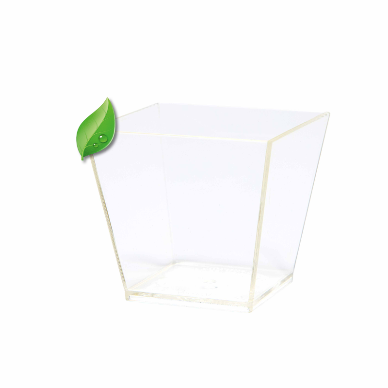 600 VERRINES CARRÉES CONIQUES 6cl - 3 coloris disponibles : Translucide, blanc, noir - 100% BIO-SOURCE