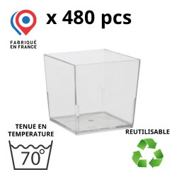 480 VERRINES CARRÉES CUBIQUES 6 CL - couleur transparent