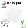 480 VERRINES CARRÉES CUBIQUES 6 CL - couleur translucide - 100% biosourcé