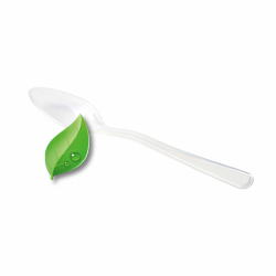 1000 mini-cuillères, coloris noir, blanc, transparent, matériau 100% bio-sourcé et compostable, longueur 96 mm