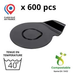 600 supports pour entremet individuel rond diamètre 83 mm - noir -  100% BIO-SOURCE