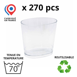 270 VERRINES OVALES OVEGA 17.5-20cl - coloris transparent