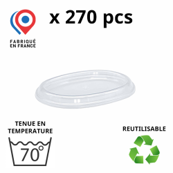 270 couvercles pour verrine ovales OVEGA 17.5-20cl - coloris transparent