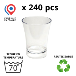 Verrine ronde évasée 6cl - 3 coloris disponibles : transparent, blanc, noir
