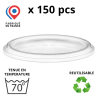 150 couvercles pour verrine bodega 25-30cl - coloris transparent