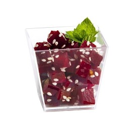 600 VERRINES CARRÉES CONIQUES 6cl - 3 coloris disponibles : transparent, blanc, noir