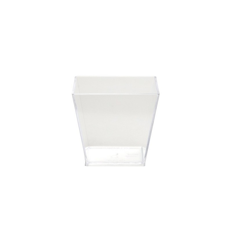600 VERRINES CARRÉES CONIQUES 6cl - 3 coloris disponibles : transparent, blanc, noir