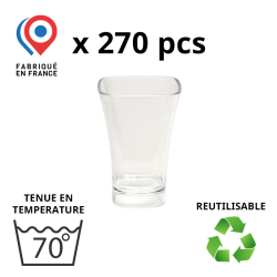 270 VERRINES CARRÉES ÉVASÉES 4,5 CL - couleur transparent