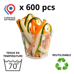 600 VERRINES CARRÉES BISEAUTÉES 5 CL - 3 coloris disponibles : transparent, blanc, noir