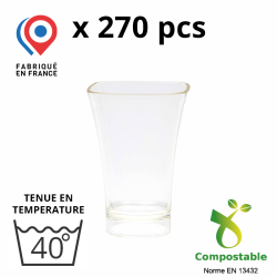 270 VERRINES CARRÉES ÉVASÉES 4,5 CL - couleur transparent